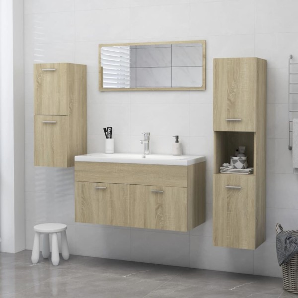 Armario de baño madera contrachapada roble Sonoma 30x30x80 cm Armario de baño madera contrachapada roble Sonoma 30x30x80 cm