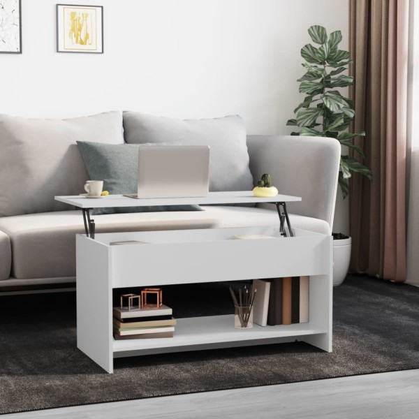 Mesa de centro madera contrachapada blanco 102x50x52,5 cm Mesa de centro madera contrachapada blanco 102x50x52,5 cm