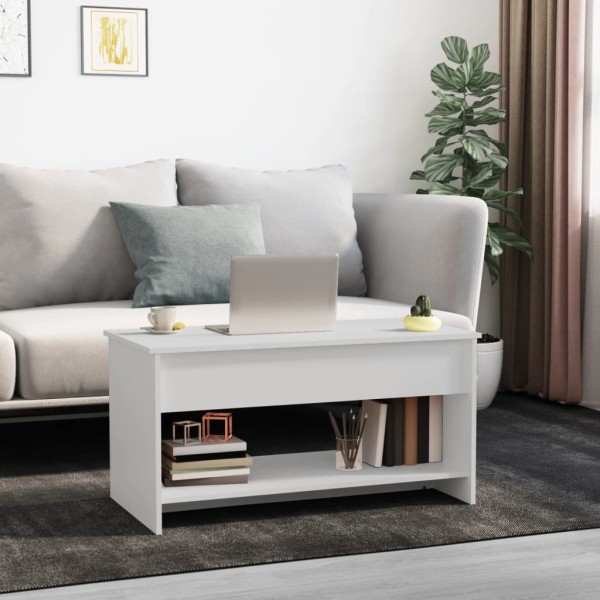 Mesa de centro madera contrachapada blanco 102x50x52,5 cm Mesa de centro madera contrachapada blanco 102x50x52,5 cm