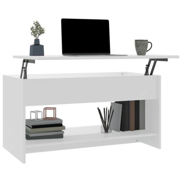 Mesa de centro madera contrachapada blanco 102x50x52,5 cm Mesa de centro madera contrachapada blanco 102x50x52,5 cm
