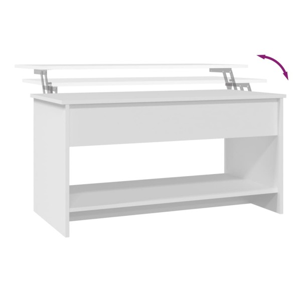 Mesa de centro madera contrachapada blanco 102x50x52,5 cm Mesa de centro madera contrachapada blanco 102x50x52,5 cm