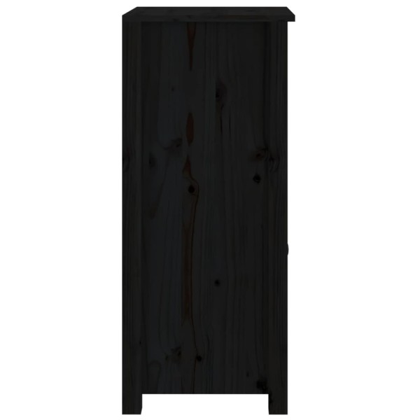 Aparadores 2 uds madera maciza de pino negro 40x35x80 cm Aparadores 2 uds madera maciza de pino negro 40x35x80 cm