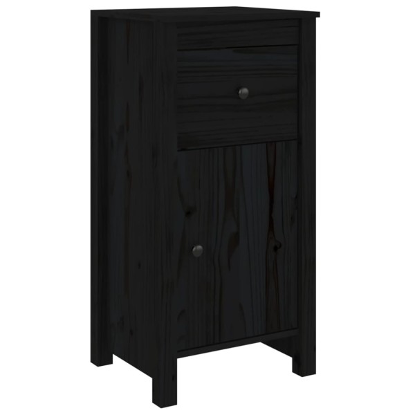 Aparadores 2 uds madera maciza de pino negro 40x35x80 cm Aparadores 2 uds madera maciza de pino negro 40x35x80 cm