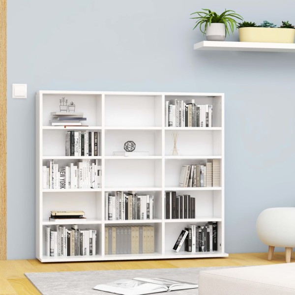 Armario para CDs madera contrachapada blanco 102x23x89,5 cm Armario para CDs madera contrachapada blanco 102x23x89,5 cm
