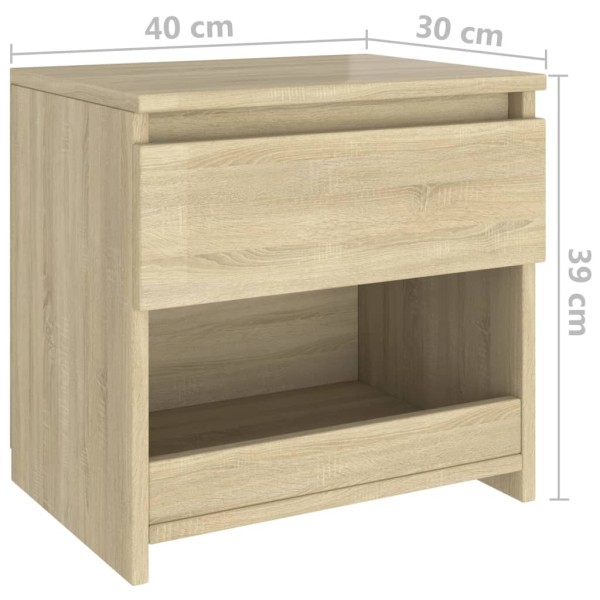 Mesitas de noche 2 uds madera contrachapada roble 40x30x39 cm Mesitas de noche 2 uds madera contrachapada roble 40x30x39 cm
