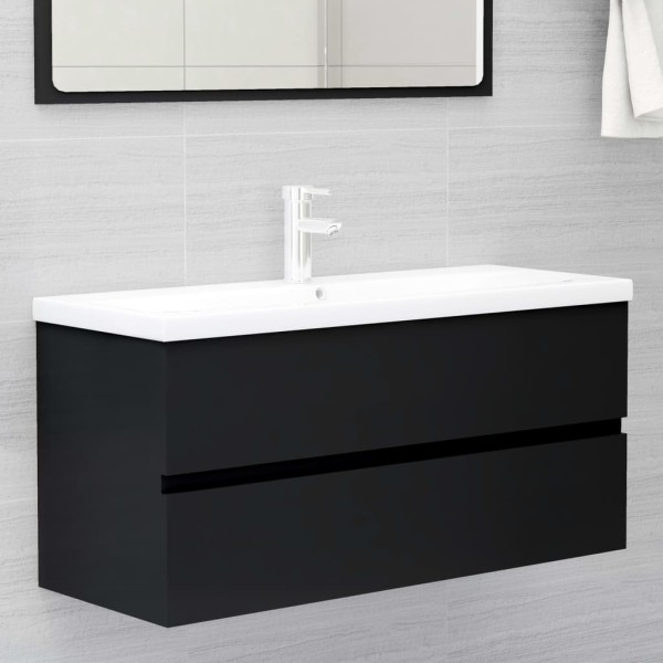 Armario para lavabo madera contrachapada negro100x38,5x45 cm Armario para lavabo madera contrachapada negro100x38,5x45 cm