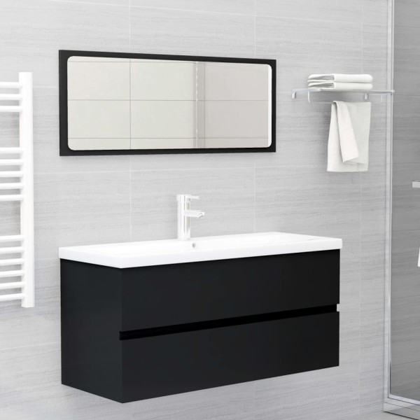 Armario para lavabo madera contrachapada negro100x38,5x45 cm Armario para lavabo madera contrachapada negro100x38,5x45 cm