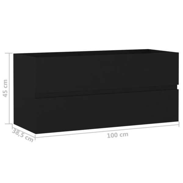 Armario para lavabo madera contrachapada negro100x38,5x45 cm Armario para lavabo madera contrachapada negro100x38,5x45 cm