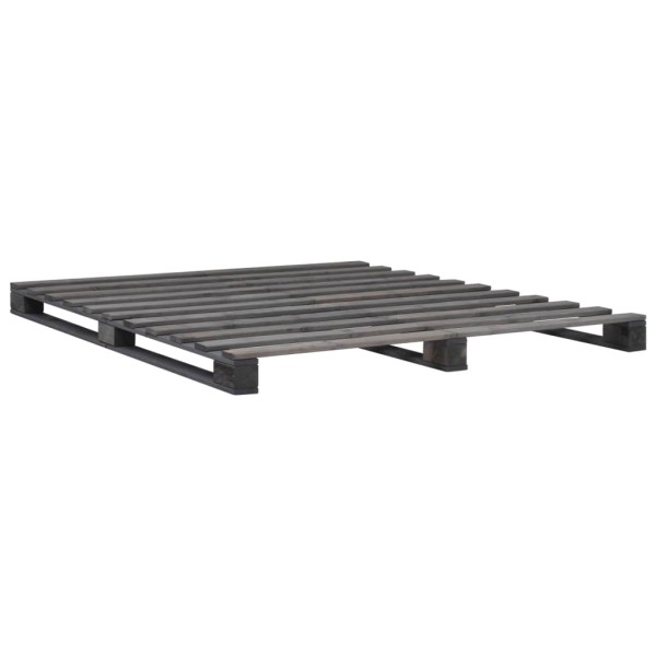 Estructura de cama de palés madera maciza pino gris 200x200 cm Estructura de cama de palés madera maciza pino gris 200x200 cm