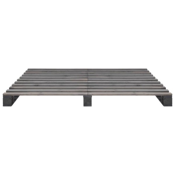 Estructura de cama de palés madera maciza pino gris 200x200 cm Estructura de cama de palés madera maciza pino gris 200x200 cm