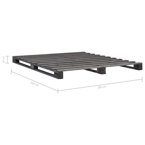 Estructura de cama de palés madera maciza pino gris 200x200 cm Estructura de cama de palés madera maciza pino gris 200x200 cm
