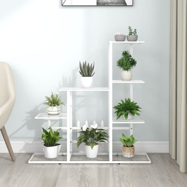 Soporte de flores de metal blanco 94,5x25x88 cm Soporte de flores de metal blanco 94,5x25x88 cm