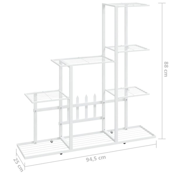 Soporte de flores de metal blanco 94,5x25x88 cm Soporte de flores de metal blanco 94,5x25x88 cm