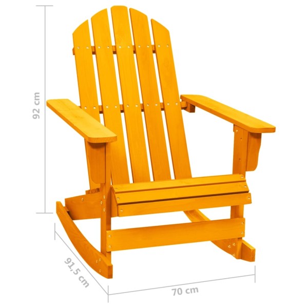 Silla mecedora de jardín Adirondack madera maciza abeto naranja Silla mecedora de jardín Adirondack madera maciza abeto naranja