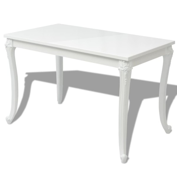 Mesa de comedor 116x66x76 cm blanco brillante Mesa de comedor 116x66x76 cm blanco brillante