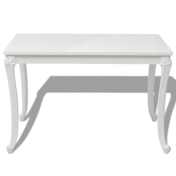 Mesa de comedor 116x66x76 cm blanco brillante Mesa de comedor 116x66x76 cm blanco brillante