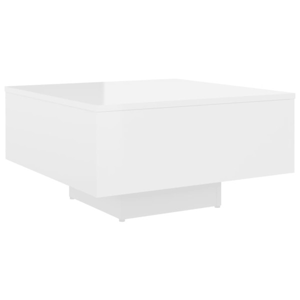 Mesa de centro madera de ingeniería blanco brillo 60x60x31,5 cm Mesa de centro madera de ingeniería blanco brillo 60x60x31,5 cm