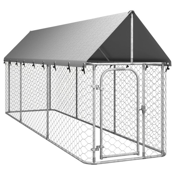 Perrera de exterior con tejado 400x100x150 cm Perrera de exterior con tejado 400x100x150 cm