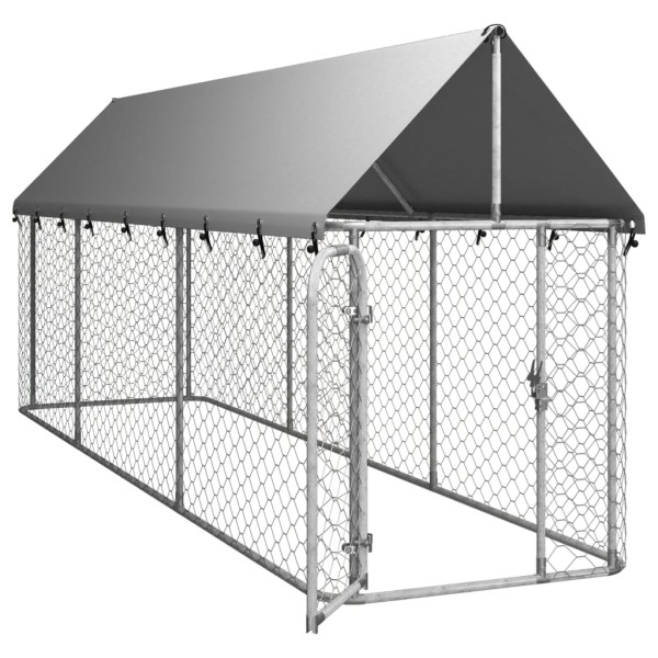Perrera de exterior con tejado 400x100x150 cm Perrera de exterior con tejado 400x100x150 cm