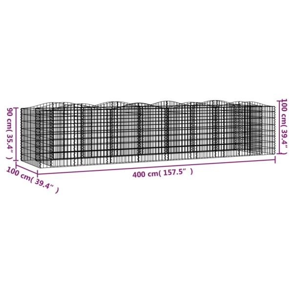 Arriate de gaviones forma arco hierro galvanizado 400x100x100cm Arriate de gaviones forma arco hierro galvanizado 400x100x100cm