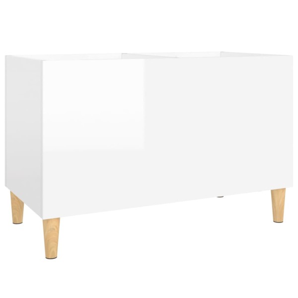 Mueble discos madera contrachapada blanco brillo 74,5x38x48 cm Mueble discos madera contrachapada blanco brillo 74,5x38x48 cm