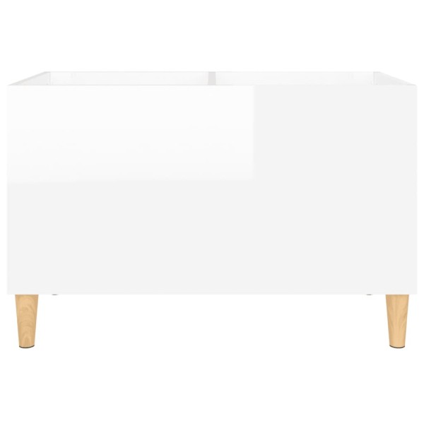 Mueble discos madera contrachapada blanco brillo 74,5x38x48 cm Mueble discos madera contrachapada blanco brillo 74,5x38x48 cm