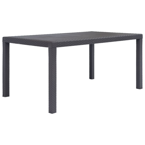Mesa de jardín de plástico aspecto ratán marrón 150x90x72 cm Mesa de jardín de plástico aspecto ratán marrón 150x90x72 cm
