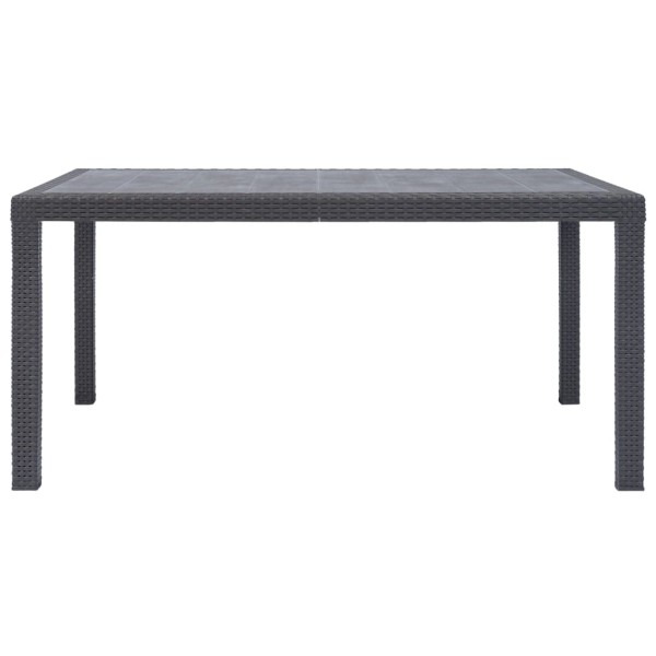 Mesa de jardín de plástico aspecto ratán marrón 150x90x72 cm Mesa de jardín de plástico aspecto ratán marrón 150x90x72 cm
