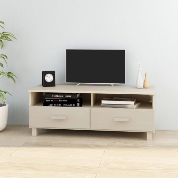 Mueble TV HAMAR madera de pino maciza marrón miel 106x40x40 cm Mueble TV HAMAR madera de pino maciza marrón miel 106x40x40 cm