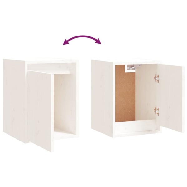 Armario de pared 2 uds madera maciza de pino blanco 30x30x40 cm Armario de pared 2 uds madera maciza de pino blanco 30x30x40 cm