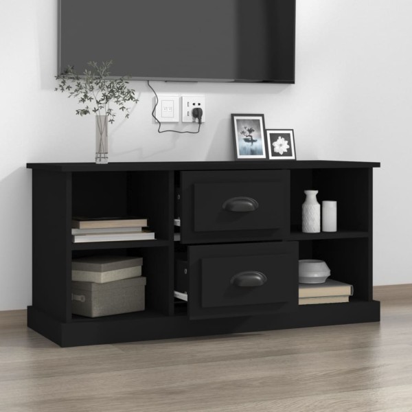 Mueble para TV madera contrachapada negro 99,5x35,5x48 cm Mueble para TV madera contrachapada negro 99,5x35,5x48 cm