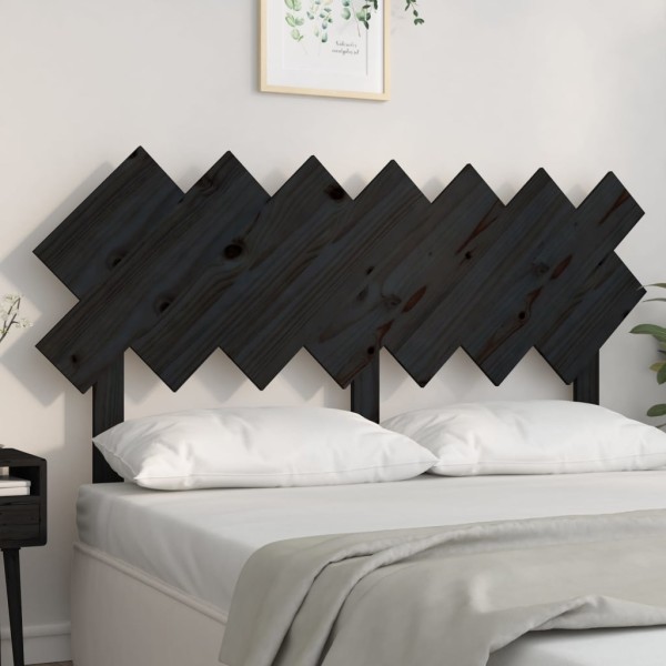 Cabecero de cama madera maciza de pino negro 141x3x80,5 cm Cabecero de cama madera maciza de pino negro 141x3x80,5 cm