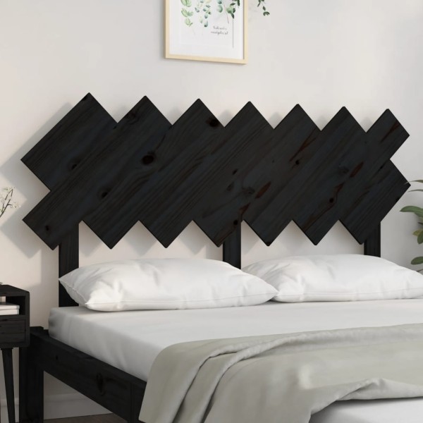 Cabecero de cama madera maciza de pino negro 141x3x80,5 cm Cabecero de cama madera maciza de pino negro 141x3x80,5 cm