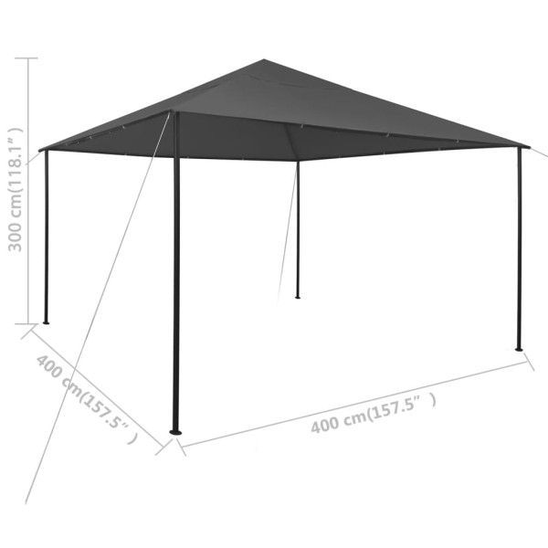 Cenador gris antracita 4x4x3 m 180 g/m² Cenador gris antracita 4x4x3 m 180 g/m²