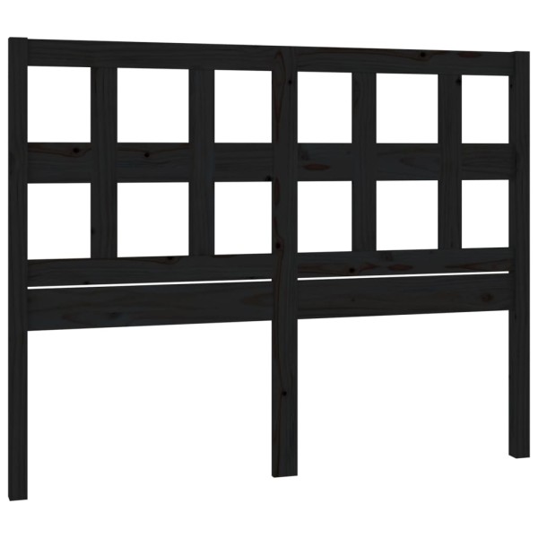 Cabecero de cama madera maciza de pino negro 145,5x4x100 cm Cabecero de cama madera maciza de pino negro 145,5x4x100 cm