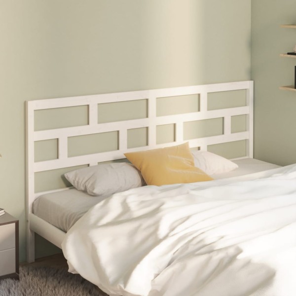 Cabecero de cama madera maciza de pino blanco 206x4x100 cm Cabecero de cama madera maciza de pino blanco 206x4x100 cm