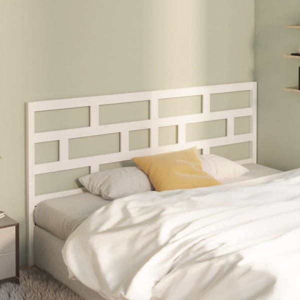 Cabecero de cama madera maciza de pino blanco 206x4x100 cm Cabecero de cama madera maciza de pino blanco 206x4x100 cm