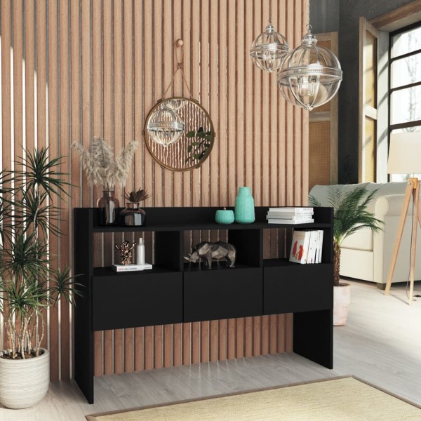 Aparador de madera contrachapada negro 105x30x70 cm Aparador de madera contrachapada negro 105x30x70 cm