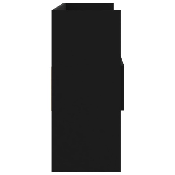 Aparador de madera contrachapada negro 105x30x70 cm Aparador de madera contrachapada negro 105x30x70 cm