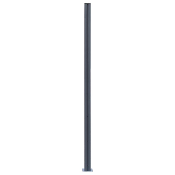 Postes de valla 3 unidades aluminio gris oscuro 185 cm Postes de valla 3 unidades aluminio gris oscuro 185 cm