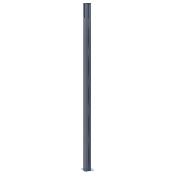 Postes de valla 3 unidades aluminio gris oscuro 185 cm Postes de valla 3 unidades aluminio gris oscuro 185 cm