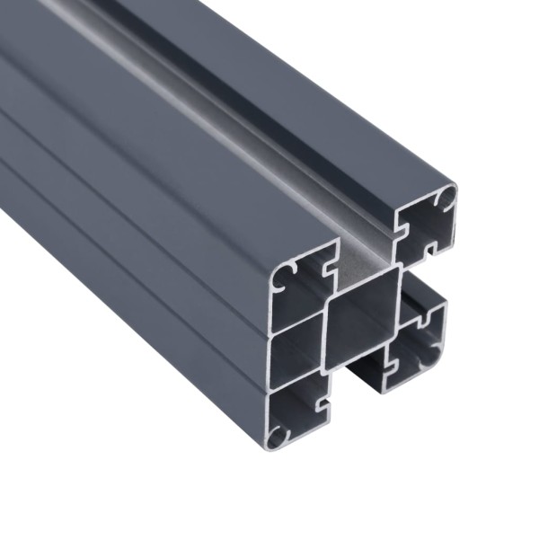 Postes de valla 3 unidades aluminio gris oscuro 185 cm Postes de valla 3 unidades aluminio gris oscuro 185 cm