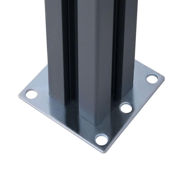 Postes de valla 3 unidades aluminio gris oscuro 185 cm Postes de valla 3 unidades aluminio gris oscuro 185 cm