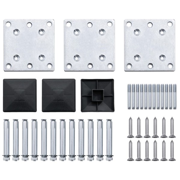 Postes de valla 3 unidades aluminio gris oscuro 185 cm Postes de valla 3 unidades aluminio gris oscuro 185 cm