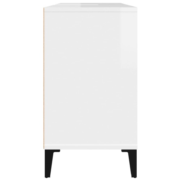 Armario de lavabo madera contrachapada blanco brillo 80x33x60cm Armario de lavabo madera contrachapada blanco brillo 80x33x60cm