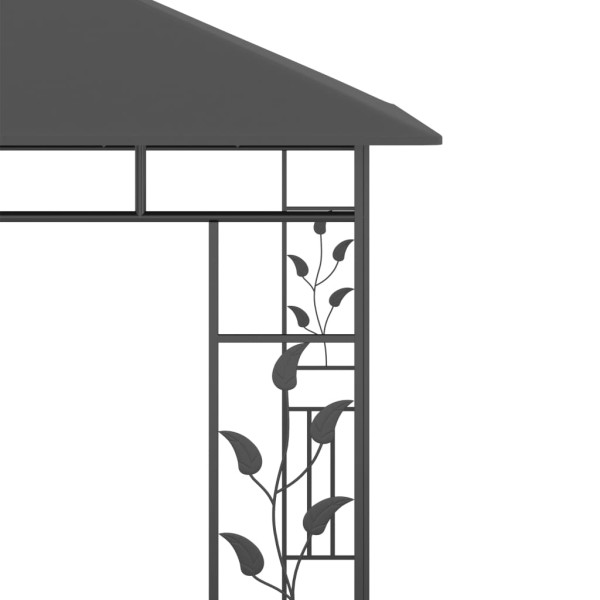 Cenador con mosquitera gris antracita 3x3x2,73 m 180 g/m² Cenador con mosquitera gris antracita 3x3x2,73 m 180 g/m²