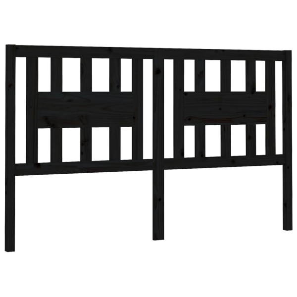 Cabecero madera maciza de pino negro 146x4x100 cm Cabecero madera maciza de pino negro 146x4x100 cm
