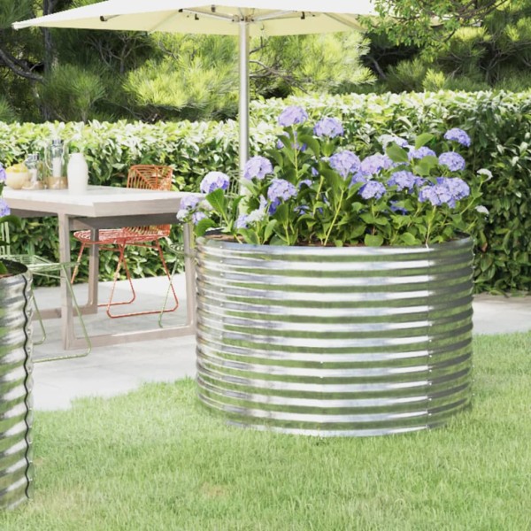 Jardinera arriate acero recubrimiento polvo plata 100x100x68 cm Jardinera arriate acero recubrimiento polvo plata 100x100x68 cm