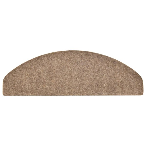 Alfombrilla autoadhesiva de escalera 15 uds 65x21x4 cm marrón