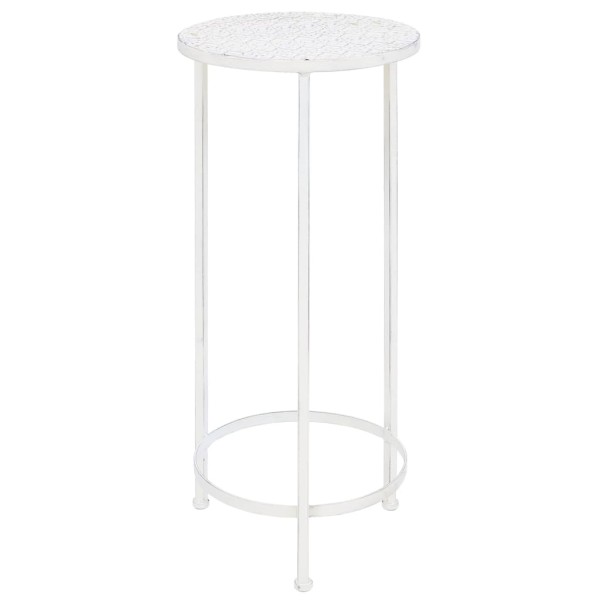 Juego de soportes de planta 3 pzas estilo vintage metal blanco Juego de soportes de planta 3 pzas estilo vintage metal blanco